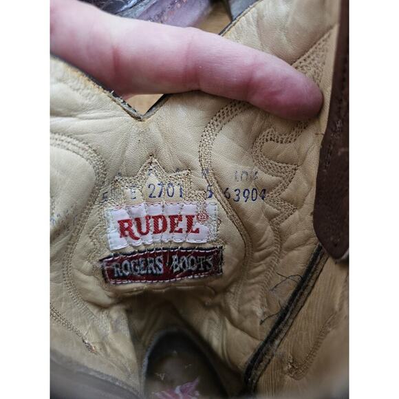 Rudel Rodgers Boots Men's Size 5.5 E Embossed Alligator Western Cowboy - Picture 16 of 16